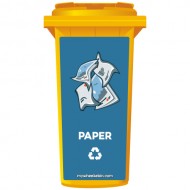 Paper Recycling Wheelie Bin Sticker Panel